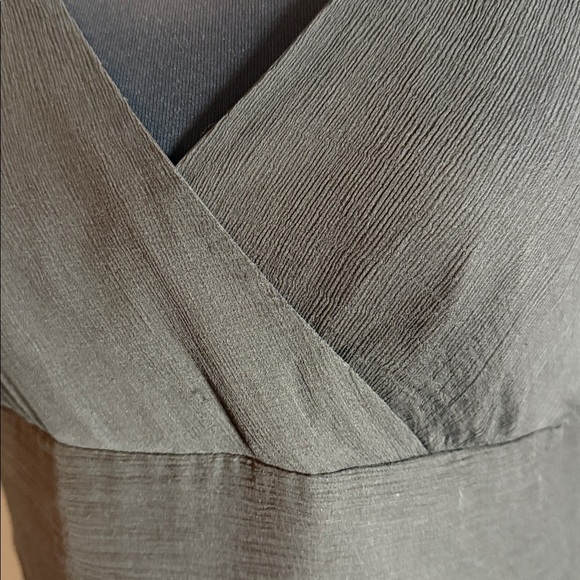 J Crew Chocolate Brown 100% Silk Crepe Midi Dress SZ 12 Petite - Picture 3 of 4